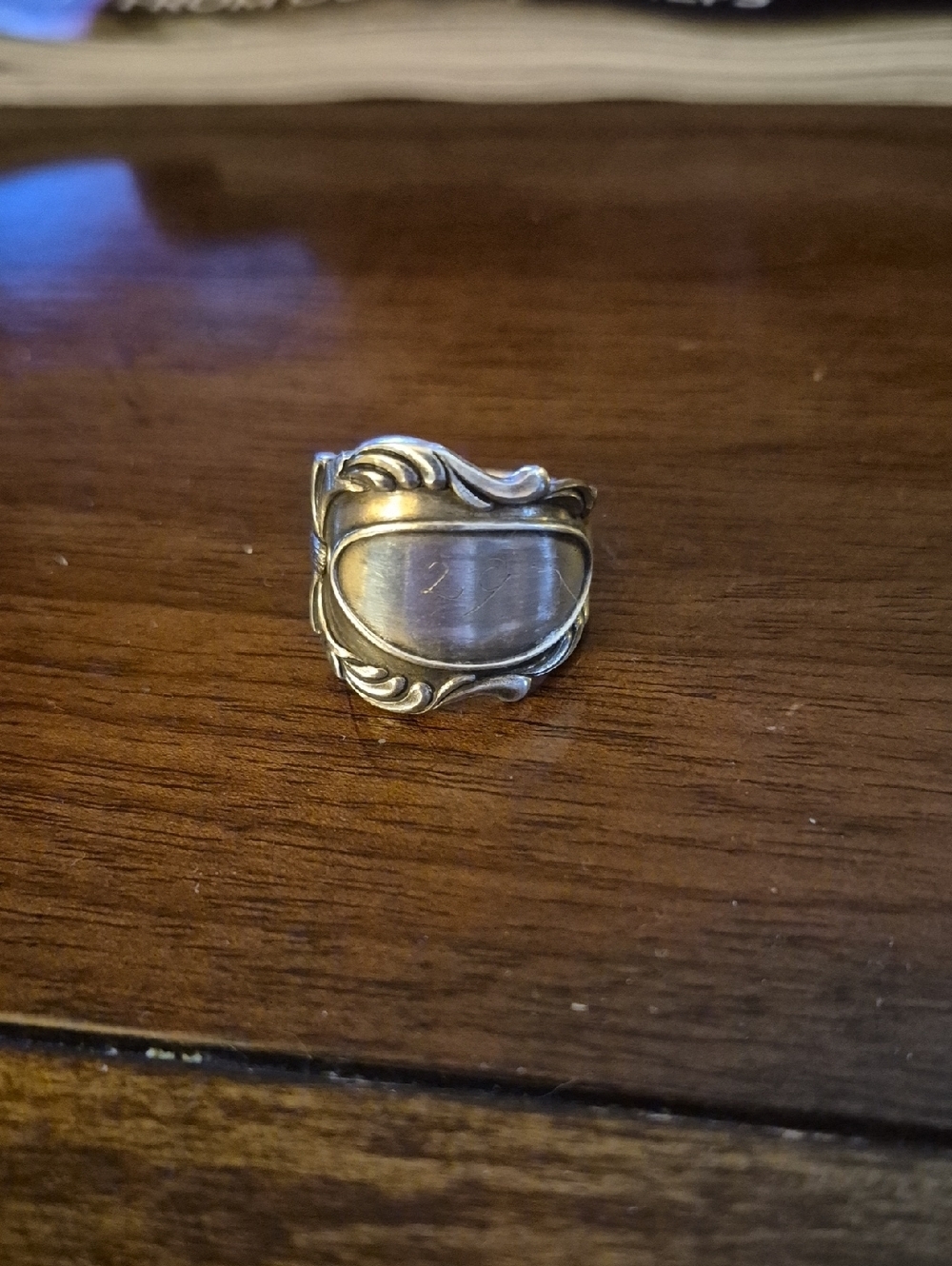 Vintage-Inspired Silver Tone Spoon Ring - Women's Jewelry